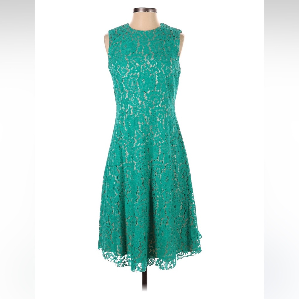 Eliza J Teal Lace Midi Dress size 4